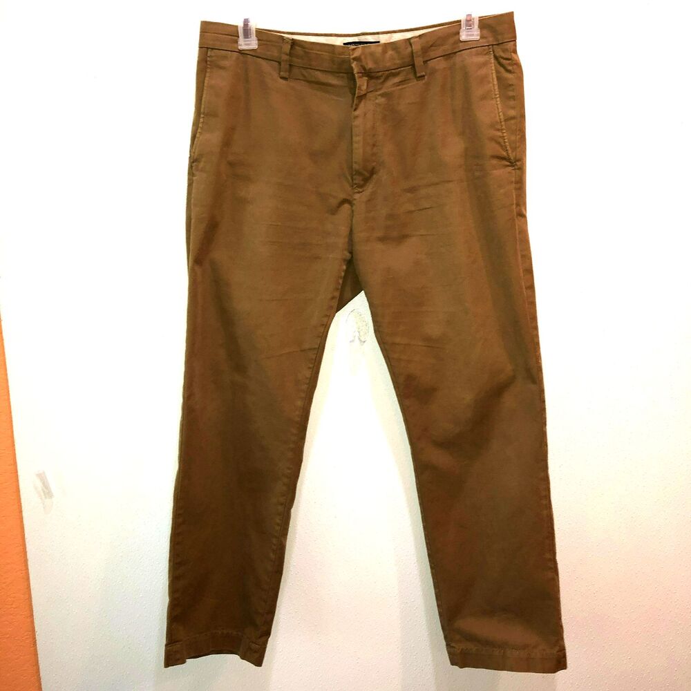 Banana Republic Chino Pants 34 x 30 Brown Cotton Emerson Straight Fit Classic